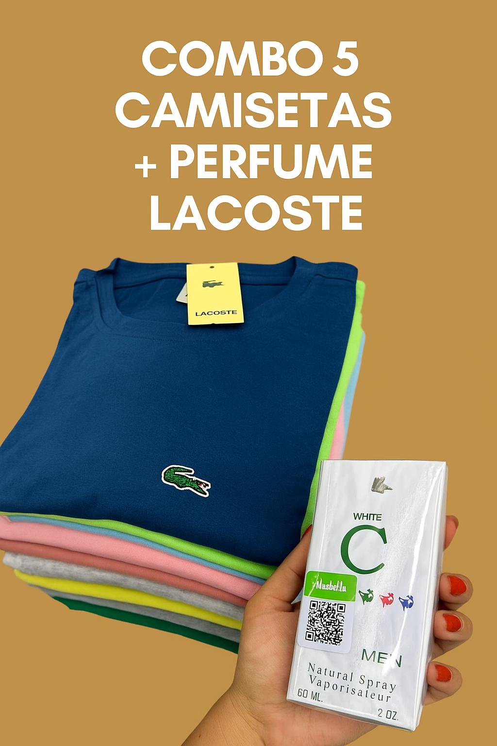 🛒En este pack se evian 5 camisetas LACOSTE✨